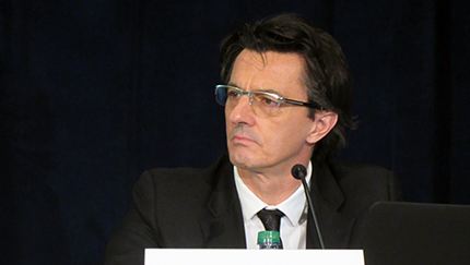 Patrick Mercie, en su presentación en la CROI 2015. Foto: Liz Highleyman, hivandhepatitis.com 