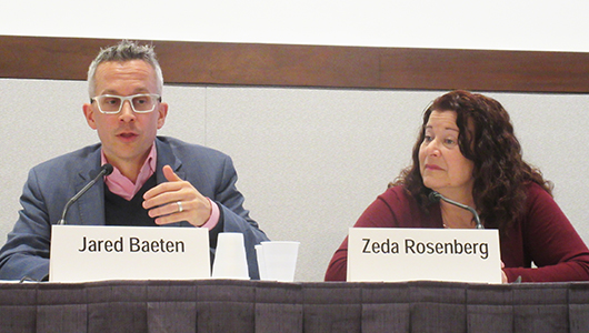 Jared Baeten and Zeda Rosenberg, en la CROI 2018. Foto: Liz Highleyman.