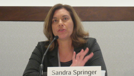 Sandra Springer, en la CROI 2018. Foto: Liz Highleyman.