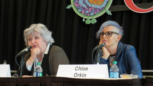 Susan Swindells y Chloe Orkin en su presentación en la CROI 2019. Foto: Liz Highleyman.