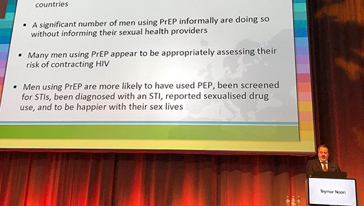 Teymur Noori durante su presentación en la EACS 2017. Créditos de la imagen: @caryjameslondon