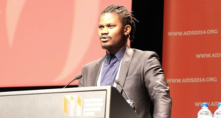  Ifeanyi Orazulike, del Centro Internacional para la Defensa de los Derechos a la Salud, en su intervención en AIDS 2014. Foto: Roger Pebody (aidsmap.com).