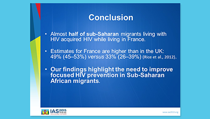 Imagen de la presentación realizada por Julie Pannetier en la IAS 2015
