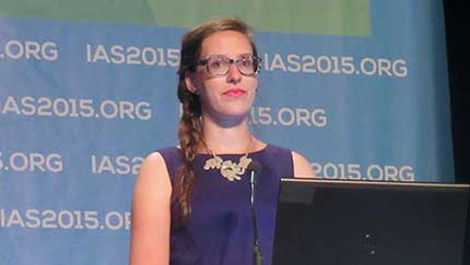 Laurence Brunet, en la IAS 2015. Foto: Liz Highleyman, hivandhepatitis.com 