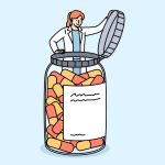 bote de comprimidos, pastillas. Imagen: Freepik