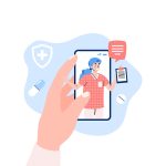 Doctora en el móvil. Imagen: Freepik